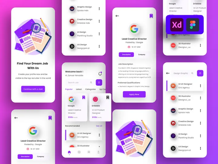 Job Finder App UI Kits preview picture