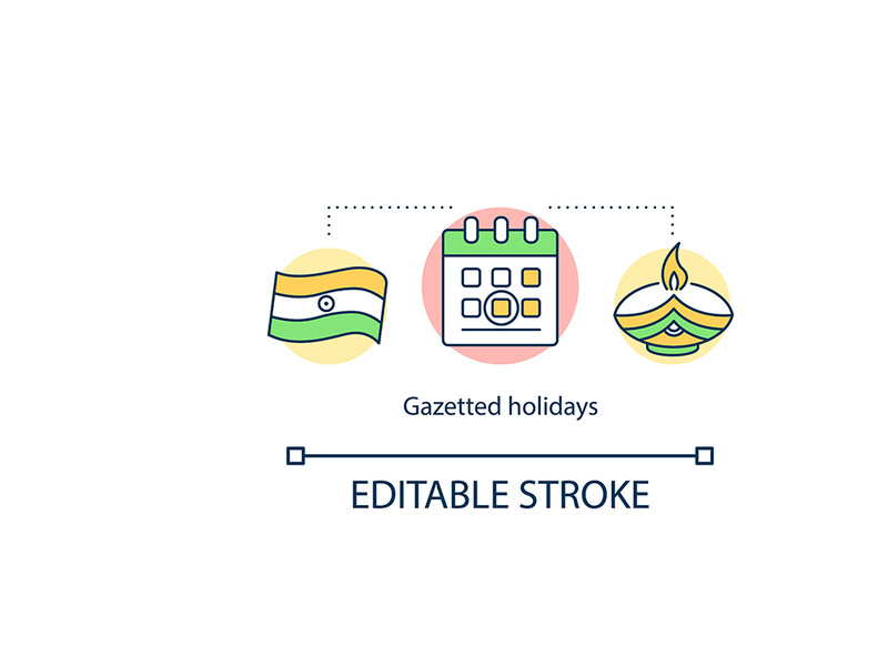 Gazetted holidays concept icon