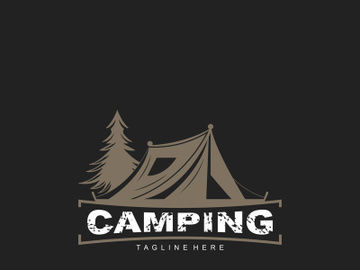 Camping tent logo Outdoor adventure vintage design emblem vector illustration preview picture