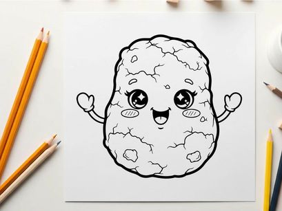 Cute germ microbe character smiling vector illustration