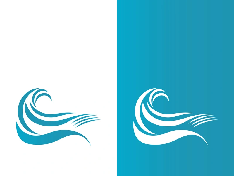 Wave beach vector illustration design logo