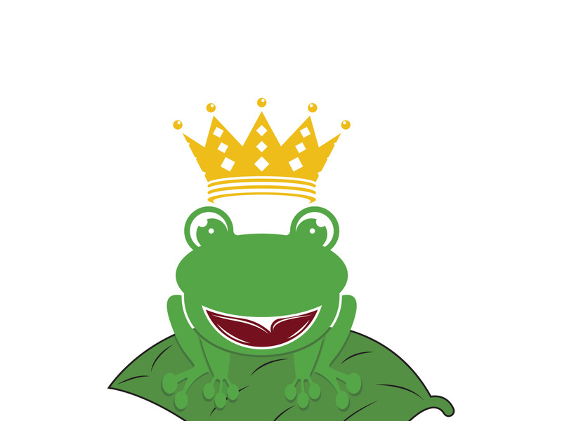 King frog logo icon template design vector illustration