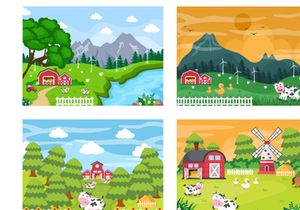 28 Cute Cartoon Farm Animals Illustration