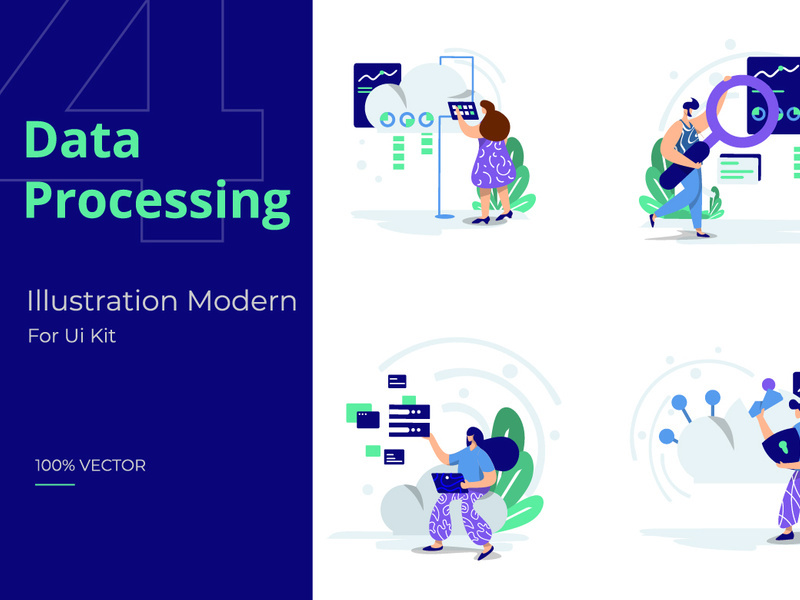 Illustration set Data Processing