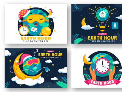 12 Happy Earth Hour Day Illustration