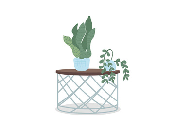 Placing houseplants on table semi flat color vector object preview picture
