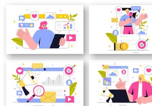 9 Digital Marketing Strategy Illustration
