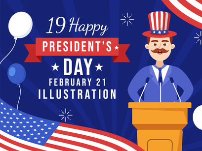 19 Happy Presidents Day Illustration