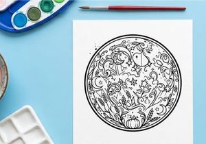 Intricate floral mandala design for decorative art. Hand-drawn botanical illustration with ornate patterns and symmetry.