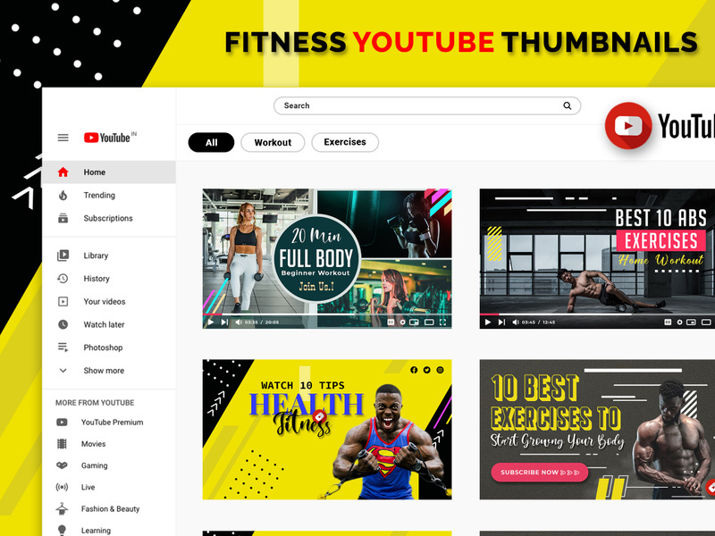 Fitness Youtube Thumbnails