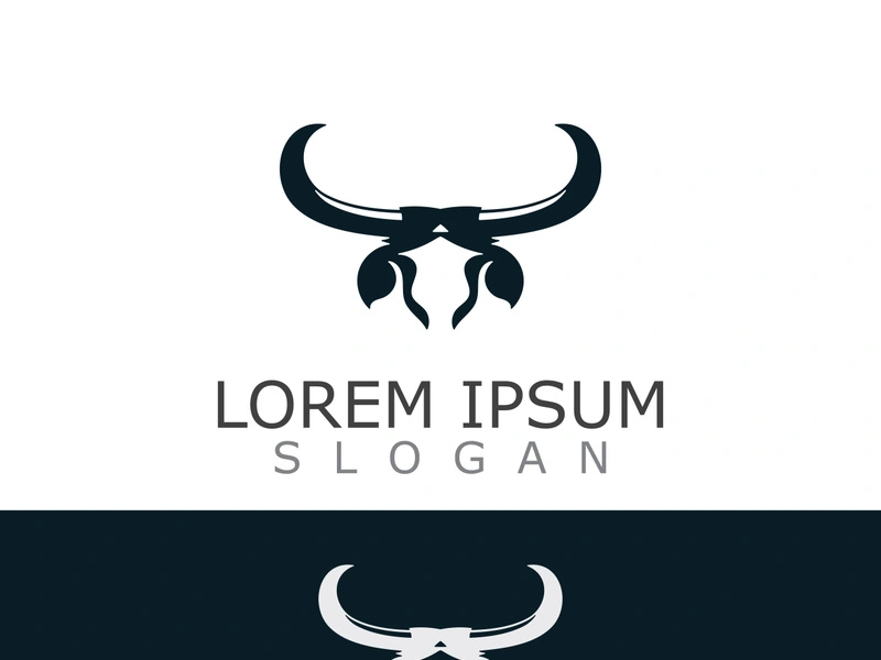 Horns Animal bull simple logo design vector template