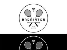 Modern Badminton logo design with Dynamic Shuttlecock and Racket, for championship, sport, sports shop, badminton school, business, company, tournament
