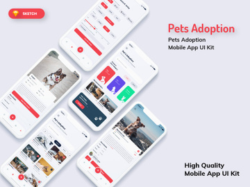 Pets Adoption Mobile App Light Version (SKETCH) preview picture