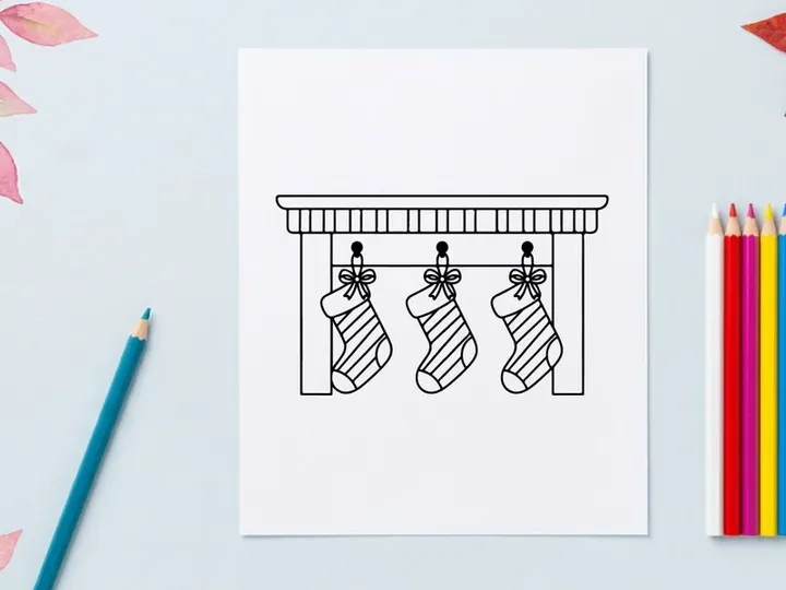 Leeres festliches Wohnzimmer mit Weihnachtsdekoration
