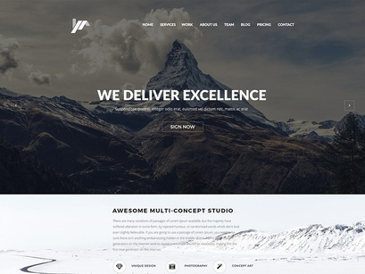 Maglic – One Page PSD Template