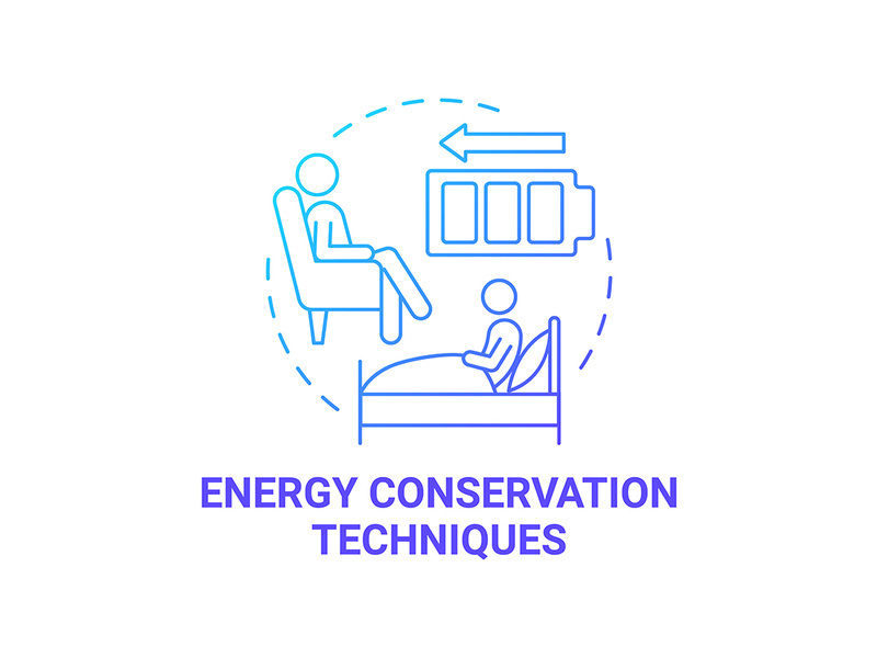 Energy conservation technique blue gradient concept icon