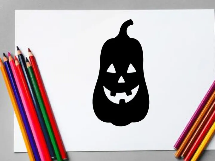 Silhouette of a Halloween Jack-o'-Lantern with a spooky face