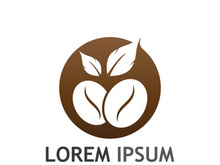 Creative coffee bean logo design.