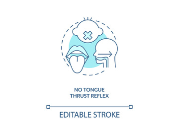 No tongue thrust reflex concept icon preview picture