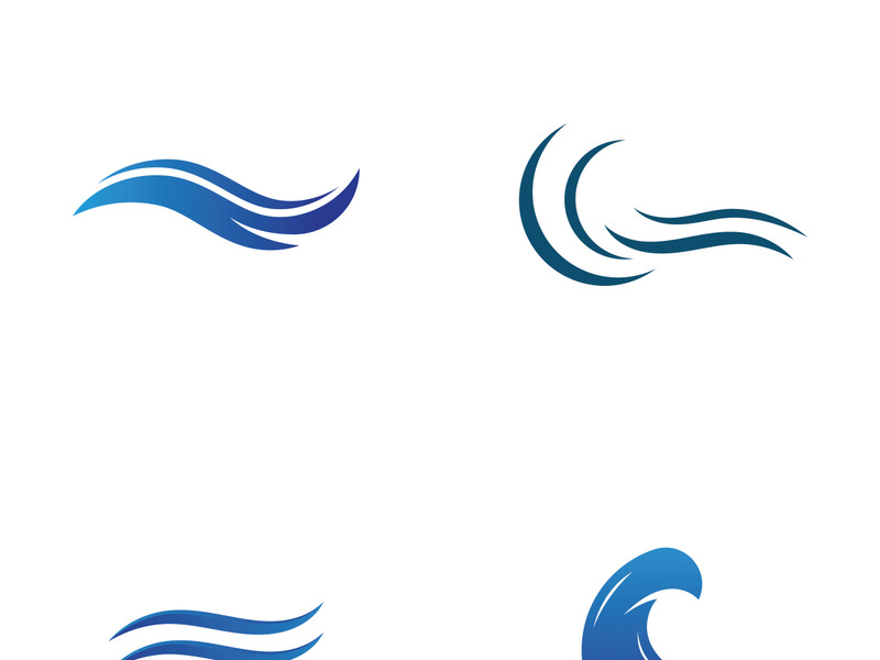 Ocean water wave wave logo design.