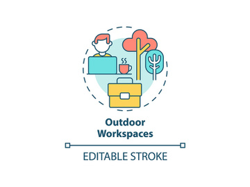 Outdoor workspaces concept icon preview picture