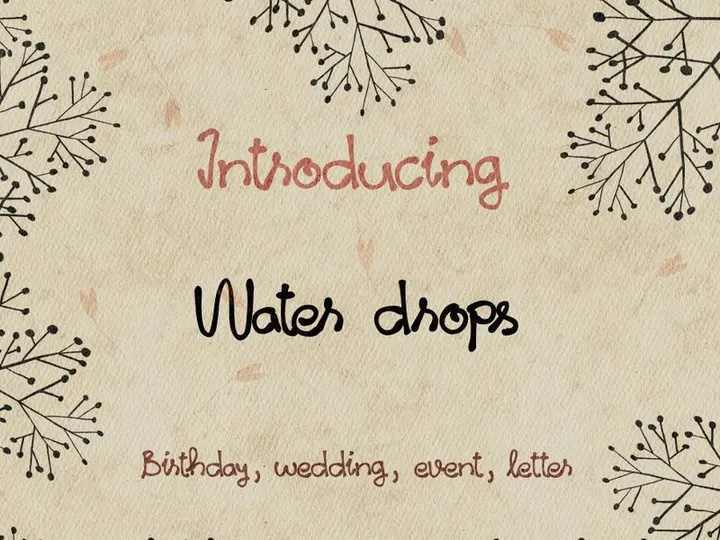 Water Drops – A Fresh & Fluid Handwritten Font