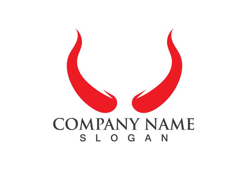 Devil horn vector icon logo design illustration template