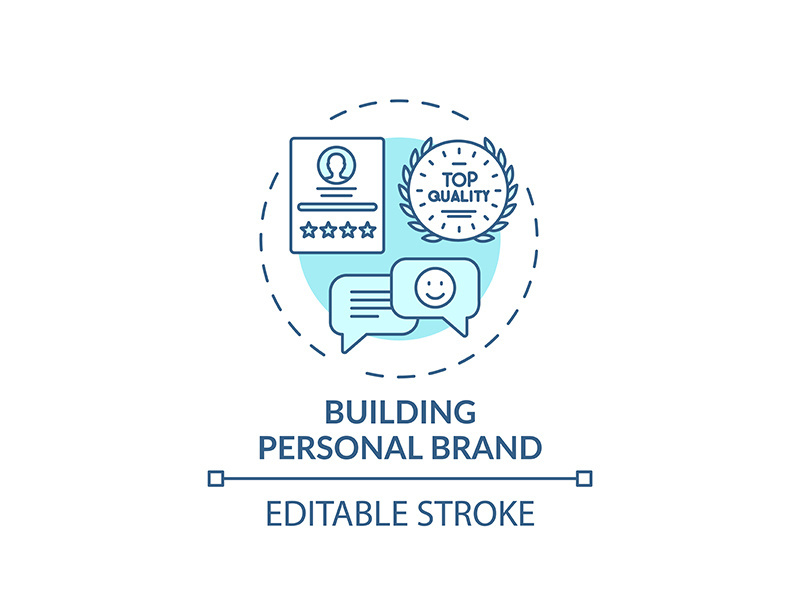 Building personal brand concept icon