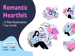 Valentine's Day Illustration Pack Romantic and Heartfelt Designs preview picture