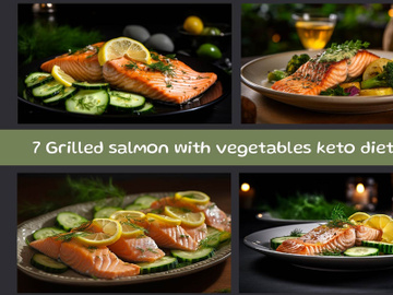 Grilled salmon with vegetables keto diet meal preview picture
