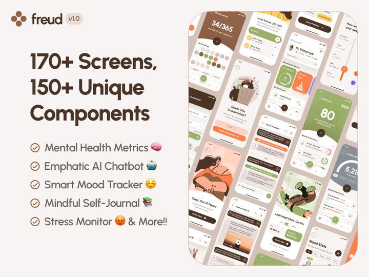 Freud Mental Health App UI Kit