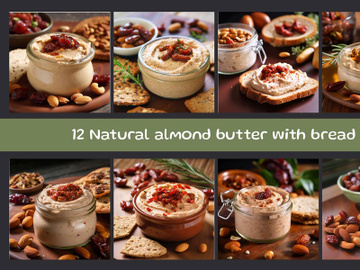 Natural almond butter with bread preview picture