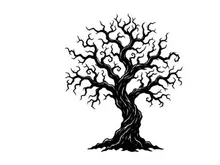 Black and White Artistic Tree Illustration for Design and Decor