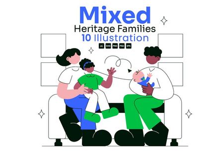 10 Mixed Heritage Families Illustration