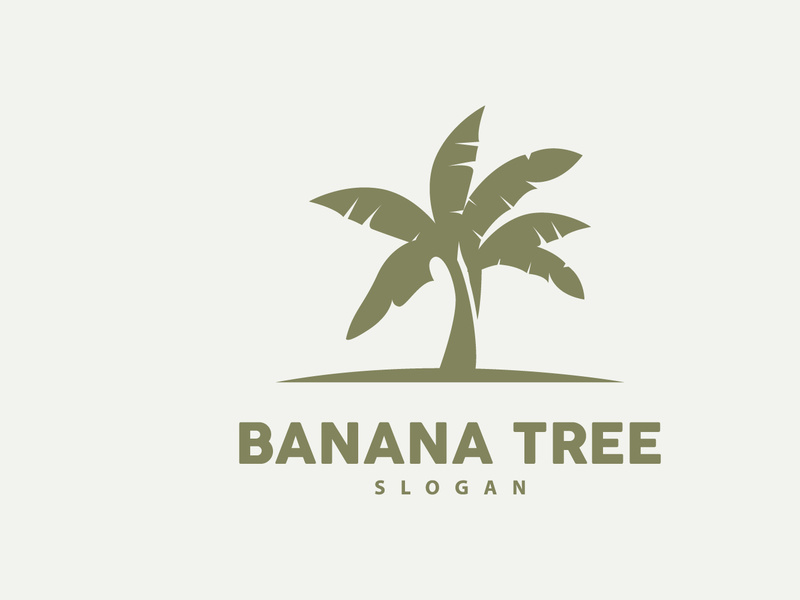 Banana Tree Logo, Banana Tree Simple Silhouette Design