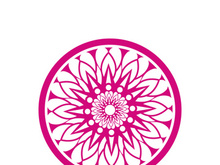 Traditional Asian colorful floral pattern Stained glass mosaic logo tile design inspiration