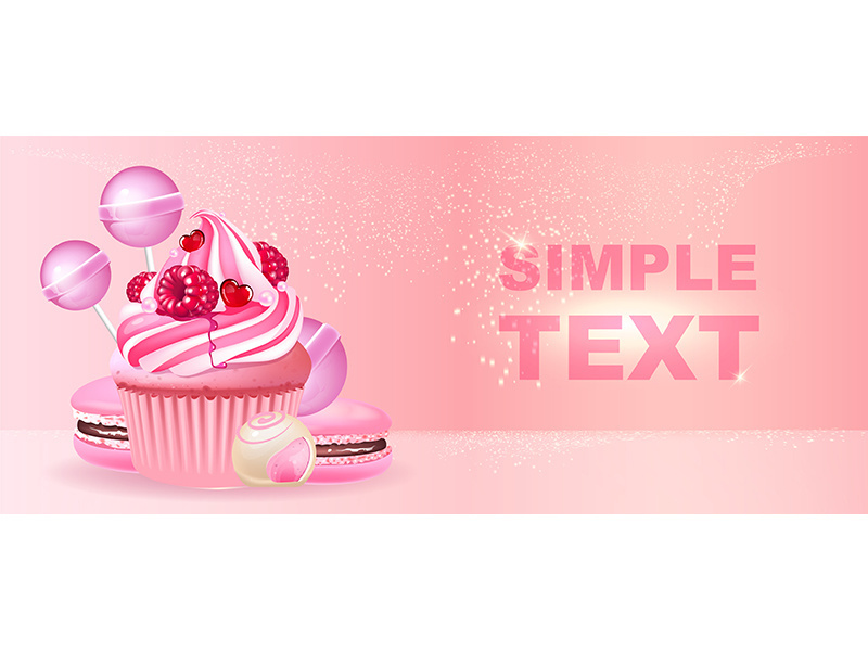 Confectionery realistic vector product ads banner template