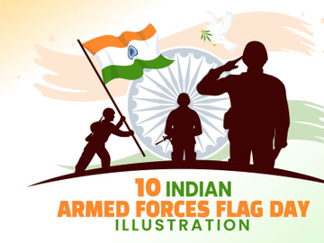 10 Indian Armed Forces Flag Day Illustration preview picture