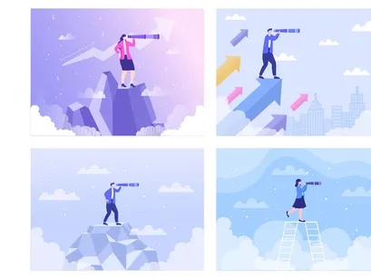 15 Business Vision And Target Illustration