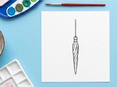 Ilustração de arte em linha de enfeite de gelo de Natal isolada em fundo branco