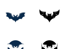 creative night bat silhouette logo.