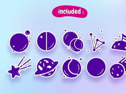 Glyph Planet Icons V2 - Illustratation Set Icon