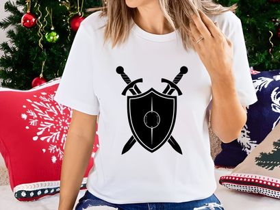 Medieval Shield and Swords Silhouette