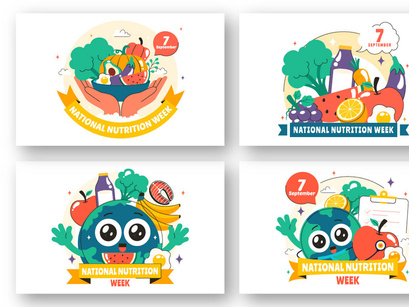 10 National Nutrition Week Day Illustration