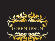 Gold luxury floral vintage monogram decorative logo template