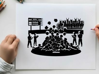 Silhouette of people celebrating on a football field