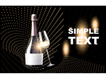 Light wine realistic vector product ads banner template preview picture