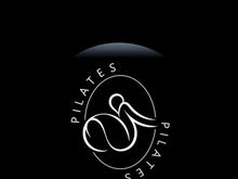 Abstract Pilates Logo, Yoga identity body balance vector monoline Design Template. wellness lifestyle