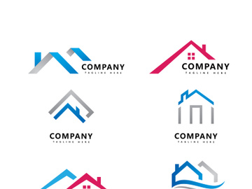 Real estate logo template vector.Abstract house icon preview picture