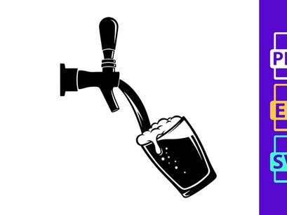 Beer Pouring from Tap Silhouette